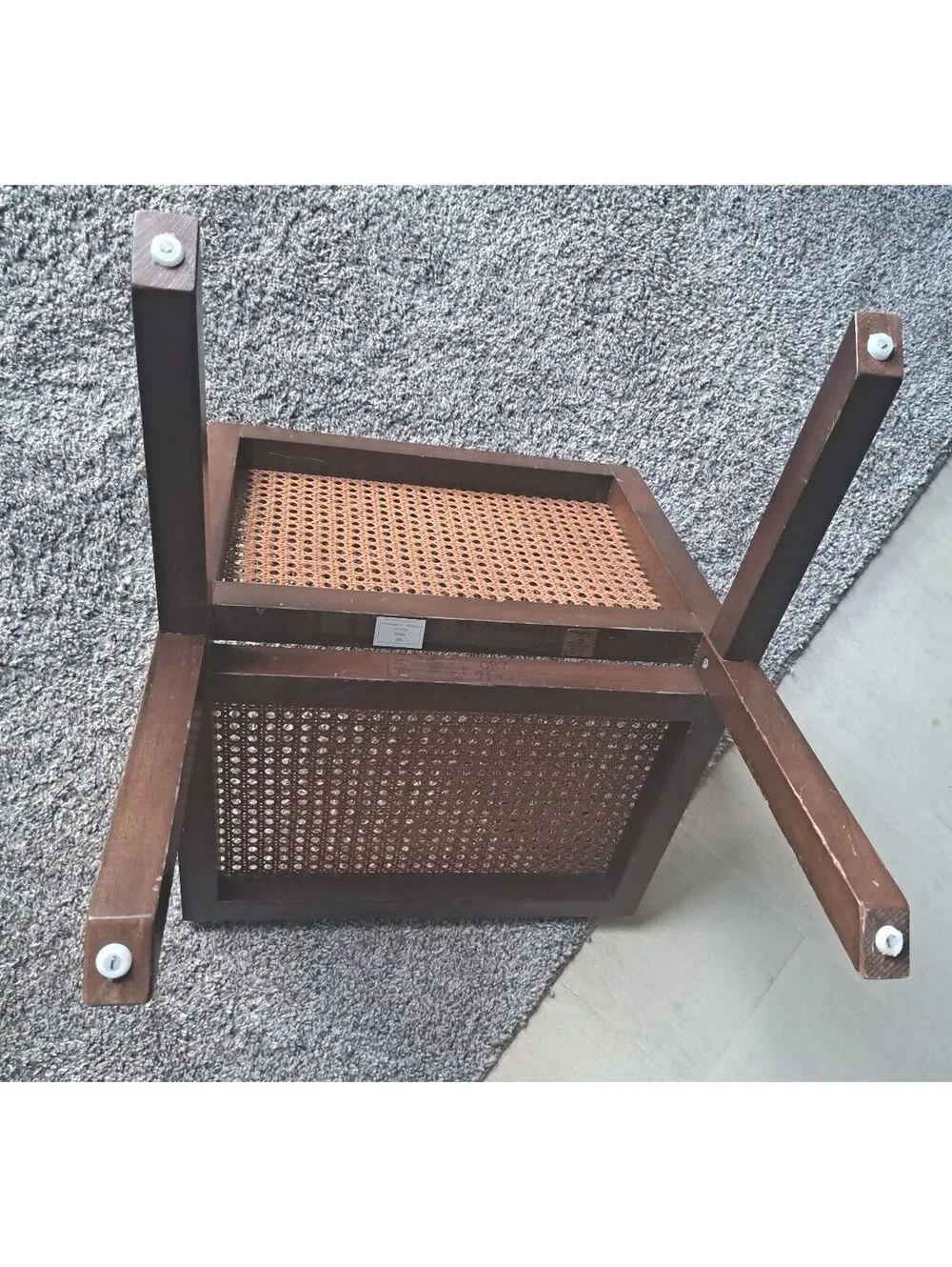 Vintage 1997 Bombay Company Mid-Century Boho Wood Caned Magazine/Storage Rack